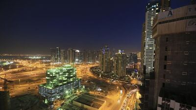 Continued development, such as this in Dubai's Marina district, will help draw tourists. Sarah Dea / The National