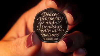 The new Brexit-themed coin that goes into circulation on January 31 when Britain leaves the European Union on January 31. AFP/HM Treasury