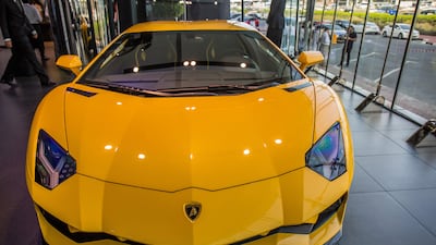 The Lamborghini Aventador S at the new Dubai showroom. Victor Besa for The National