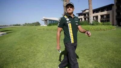 Heikki Kovalainen, stepping off the course at the Abu Dhabi Golf Club back in October, cut short his visit to the Masters at Augusta, Georgia after Ian Poulter went out early.