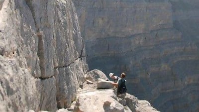 The Stairway to Heaven in Wadi Galileh, Ras al Khaimah, where the body of a hiker has been discovered. John Henzell / The National.