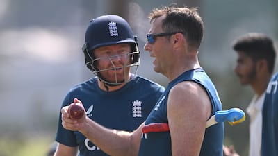 England batsman Jonny Bairstow with batting coach Marcus Trescothick. Getty Images