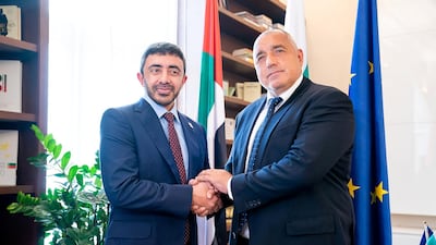 The Prime Minister of Bulgaria receives Sheikh Abdullah bin Zayed. WAM