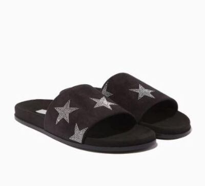 Stella McCartney Black Studded Star Pool Slides. Ounass