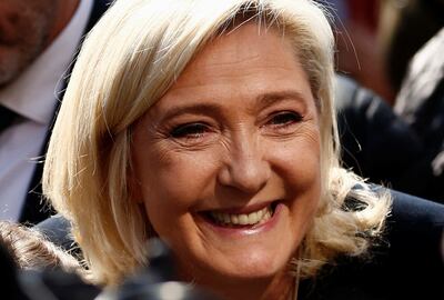 Marine Le Pen, the French far-right leader, arrives to vote. Reuters