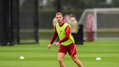 Jordan Henderson during Liverpool's training session.