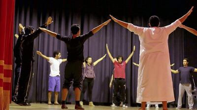 A training session at the MIddle East Theatre Academy. Courtesy Middle East Theatre Academy