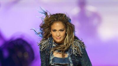 Jennifer Lopez performing at the Meydan Racecourse. Neville Hopwood / Getty Images