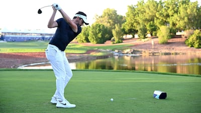 Mike Lorenzo-Vera tees off on the 18th hole at the DP World Tour Championship Dubai at Jumeirah Golf Estates. Getty