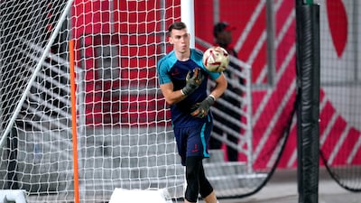 Croatia goalkeeper Dominik Livakovic during a training session. PA