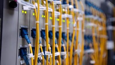 The system that makes high speed fiber optic internet service possible throughout the UAE in the basement at Etisalat headquarters.