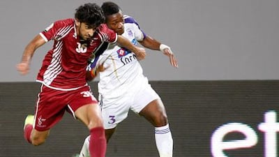 Al Wahda’s Hamdan Al Kamali, left, had previously received an offer from Lyon in the summer.