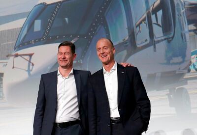 Airbus CEO Tom Enders (R) and chief financial officer Harald Wilhelm. Regis Duvignau/Reuters