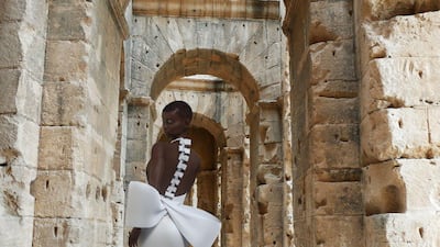 Ralph & Russo created an avatar for autumn / winter 2020 haute couture, and imagined her at the the Colosseum in Rome. Courtesy Ralph & Russo