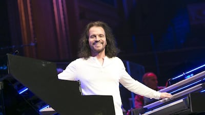 Yanni, real name Yiannis Chryssomallis, performs at Royal Albert Hall on April 23, 2014 in London, England. Photo by Rob Ball / WireImage / Getty Images