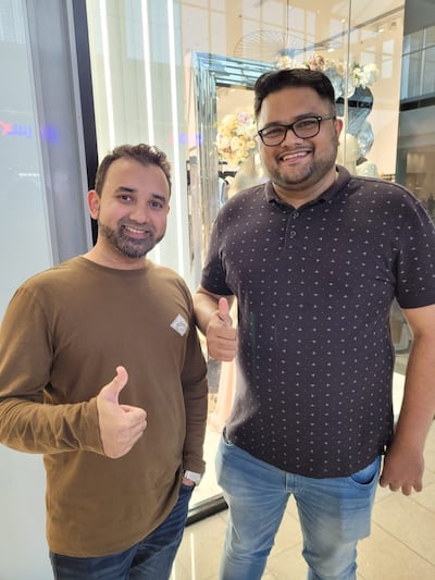 Faiz Patel and Allen Pinto were taking the chance to catch up during the three-day public holiday.