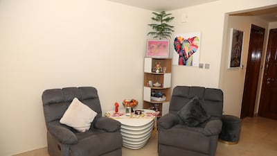 Comfortable chairs in the living area. The couple say the building is very well maintained