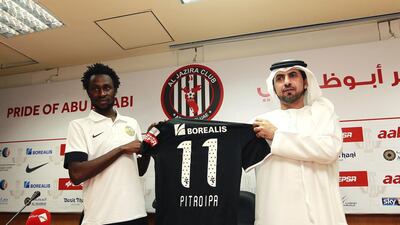 Burkina Faso winger Jonathan Pitroipa, left, has joined Al Jazira. Jeffrey E Biteng / The National