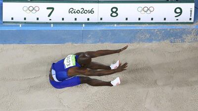Jeff Henderson of USA competes in the men’s long jump at the 2016 Rio Olympics, Rio de Janeiro, Brazil, August 13 2016. He won gold. Pawel Kopczynski / Reuters