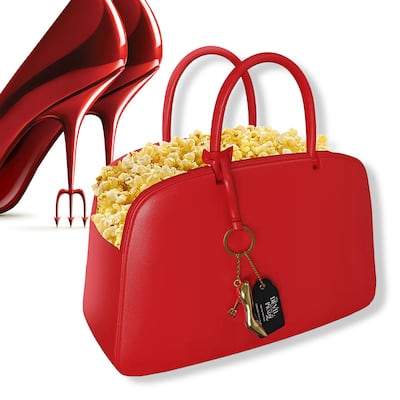 The stylish popcorn bucket released to promote The Devil Wears Prada 2. Photo: Vox Cinemas