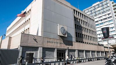 The US embassy,currently in Tel Aviv, israel. But will President Trump keep it there or move it, as he has hinted, if he announces the US is to recognise Jerusalem as the capital of Israel, even at the risk of upsetting US-Arab relations? Jack Guez / AFP