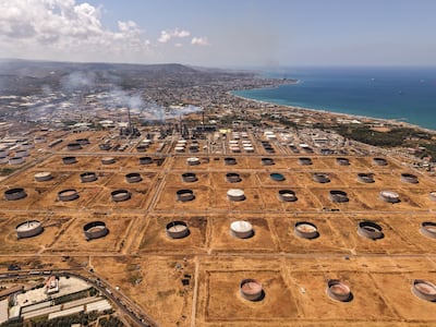 Oil fuel storage tankers in the Syrian coastal city of Baniyas. Ahmad Fallaha / The National