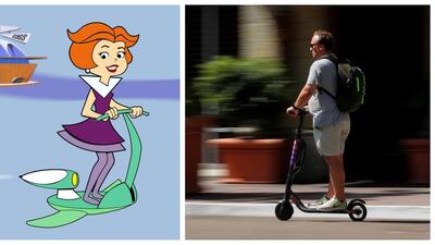 Electric scooters: These days, you can't walk to Spinneys without almost getting run over by a teen on an electric scooter, and the youth of today might just have Jane Jetson to thank for their ability to zip silently along the pavement on their way to grab a frappuccino. Reuters, Hanna-Barbera Productions