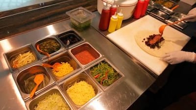 A Mexican burrito makes a delicious and sustaining snack.