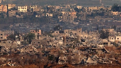 Destroyed buildings in the northern part of the besieged Gaza Strip on May 22. AFP