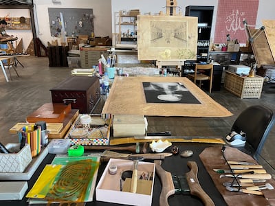 Ahmed Mater's studio in Riyadh. Lemma Shehadi / The National