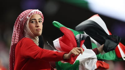 A Jordan supporter at the Group J match between Austria and Jordan at San Francisco Bay Area Stadium in Santa Clara, California. AFP