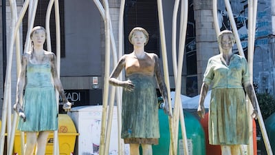 Women Workers of the Sea, a sculpture by Casto Solano in the coastal town of Ondarroa dedicated to the Basque women who have dedicated their lives to the fishing industry.