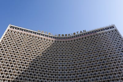 Hotel Uzbekistan is a striking example of brutalist architecture. Getty Images