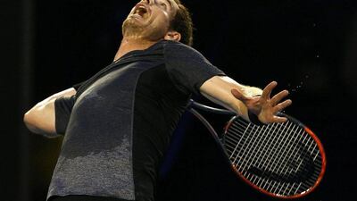 Britain's Andy Murray serves during his fourth round match against Australia's Bernard Tomic at the Australian Open tennis tournament at Melbourne Park, Australia, January 25, 2016. Thomas Peter / Reuters