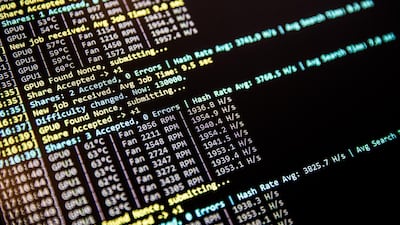 A computer monitor displays data on the temperature, fan speed and hash rate of graphics processing units as they mine cryptocurrency pools for Electroneum in Budapest, Hungary, on Wednesday, January 31, 2018. Cryptocurrencies are not living up to their comparisons with gold as a store of value, tumbling Monday as an equities sell-off in Asia extended the biggest rout in global stocks in two years. Akos Stiller / Bloomberg