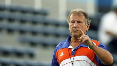 Zico shown during his stint as coach of the Iraq national team in 2012. Kimimasa Mayama / EPA / September 9, 2012