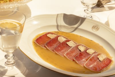The tuna carpaccio delivers fantastic flavours. Photo: Rialto