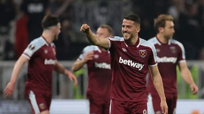 Pablo Fornals celebrates the first goal. Reuters