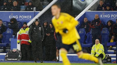 Arsenal manager Unai Emery looks on during the match. Reuters