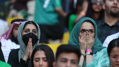 Excitement turned to dejection as the fans watched the game slip away. AFP