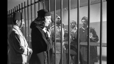 The Escaped Prisoner (1948) | Actors in Image: Hussein Riad, Rashad Hamed, Amina Rizq