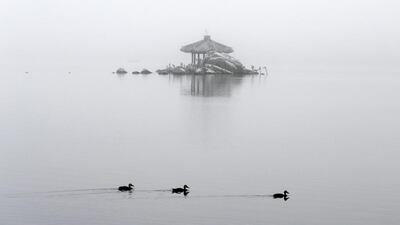 Heavy fog over Gyeongpo Lake, South Korea. Yonhap / EPA