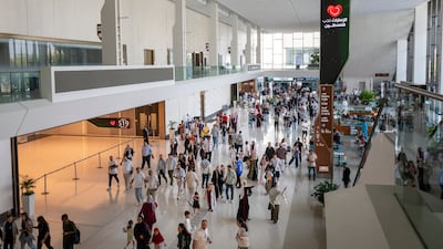 People attend the “Emirates Loves Palestine” event at Dubai Exhibition Centre in Expo City Dubai on August 29, 2026. Ahmed Ramzan / The National