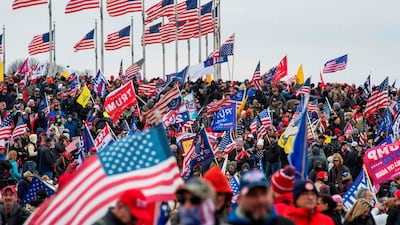 Thousands of supporters for US President Trump pack the Washington Mall for a rally in Washington, DC as a total of six buses and about 300 people followed by AFP took part in the Super Fun Happy America journey to Washington, DC, from Boston to take part in the protest and rallies in the district. AFP