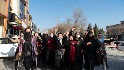 Afghan women have been protesting against the Taliban's decision to ban females from attending universities. Getty Images