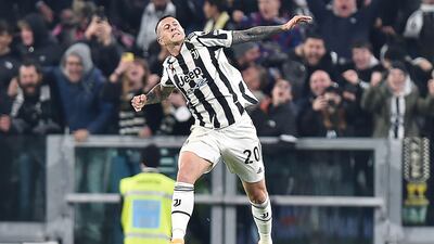 Juventus' Federico Bernardeschi celebrates after scoring. EPA