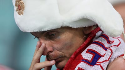 A disappointed Russian fan. Kevin C. Cox/Getty Images