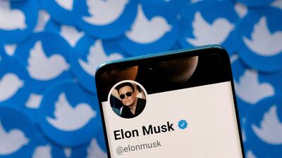Elon Musk's Twitter profile is seen on a smartphone. He has relaunched Twitter Blue. Reuters