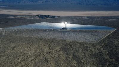 Most of the $1.6 billion financing for the Ivanpah solar electric generating system was secured by developer BrightSource through US government loans, but Google has invested $168 million in the project. Ethan Miller / Getty Images / AFP