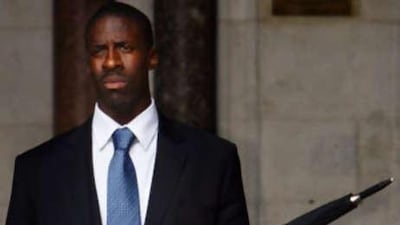 British sprinter Dwain Chambers leaves the high court in central London.